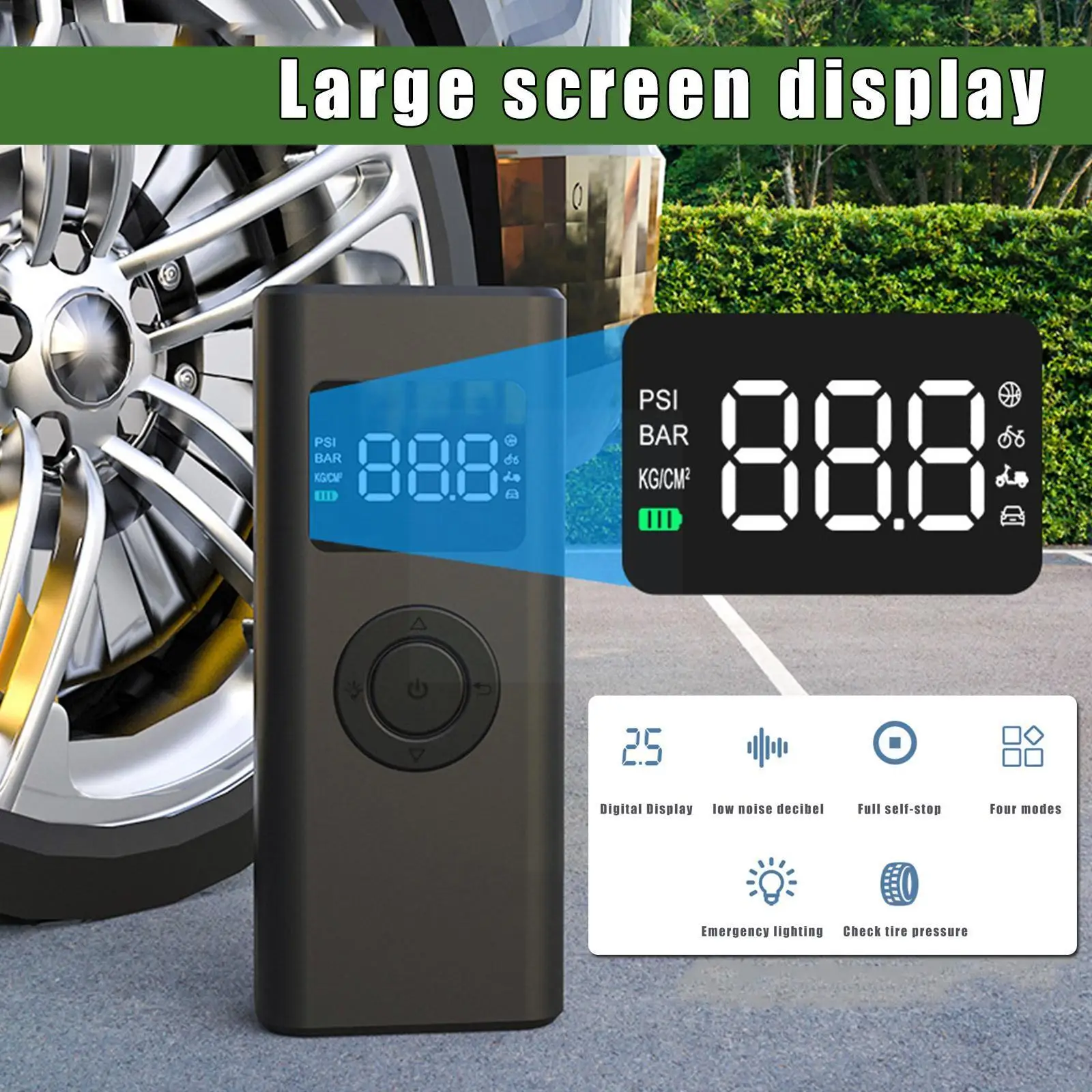 

150psi Air Compressor Portable Car Wheels Inflator Inflator Wireless Pump Electric Air Motorcycle Compressor Automotive Tir J9E3