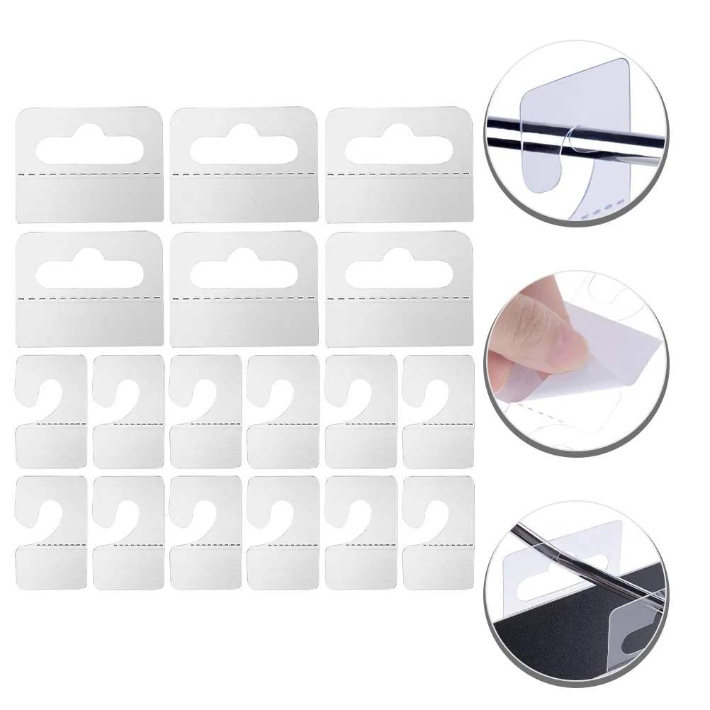 

200pcs Replacement Clear Hooks Clear Sticker Hooks Self Adhesive Hooks Hanging Tabs Clear Display Hooks