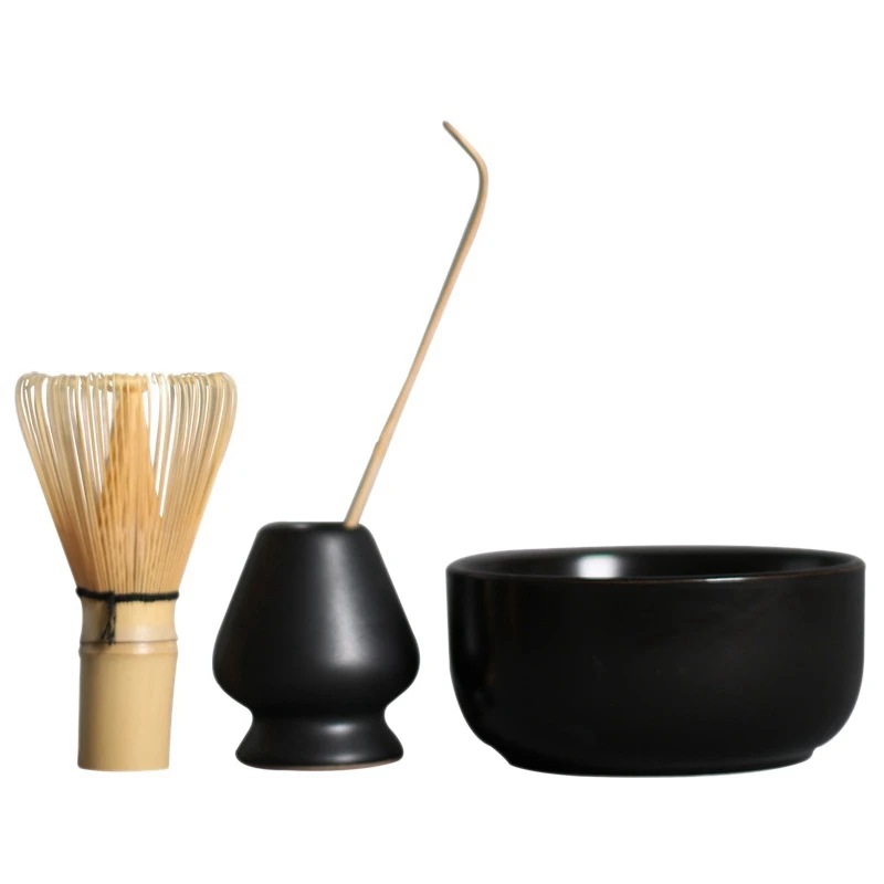 

HLZS-4Pcs Matcha Set Matcha Whisk Brush Professional Green Tea Powder Whisk Chasen Tea Ceremony Brush Tool Grinder