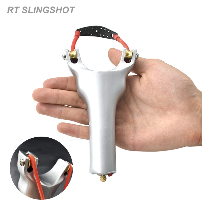 

Silver Alloy Pulley Slingshot New Upgrade Slingshot Style Field Hunting Outdoor Shooting Special Sling Metal Slingshot