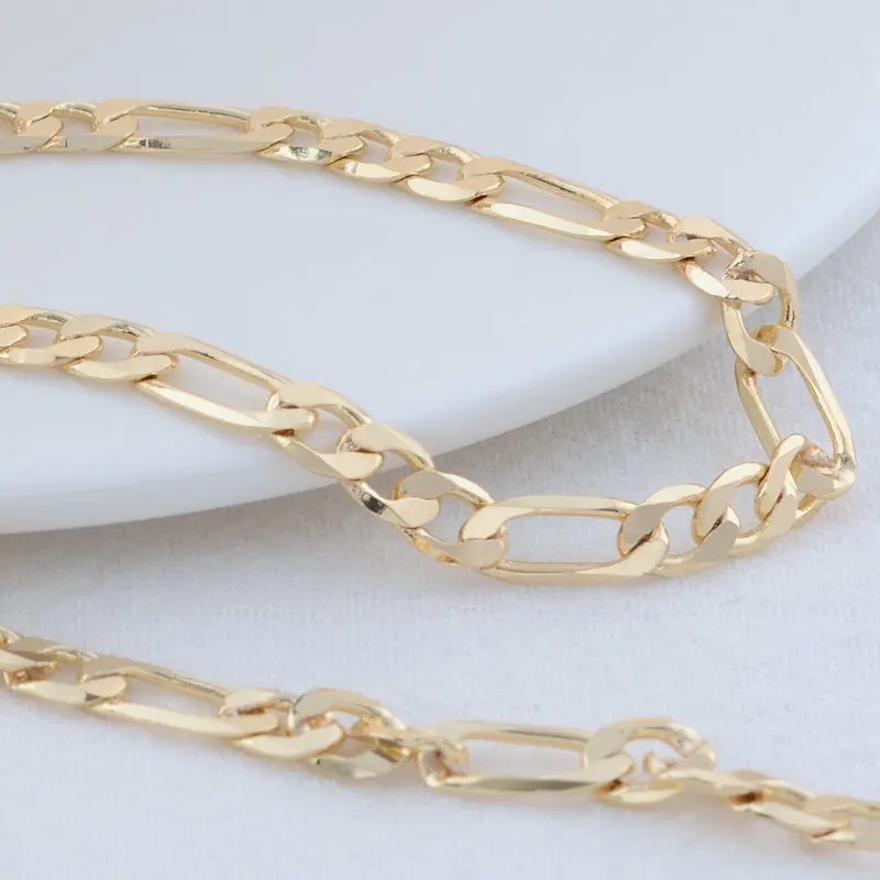 Цепочка латунная позолоченная 14К Florainer Tina 1 метр 4 5 мм