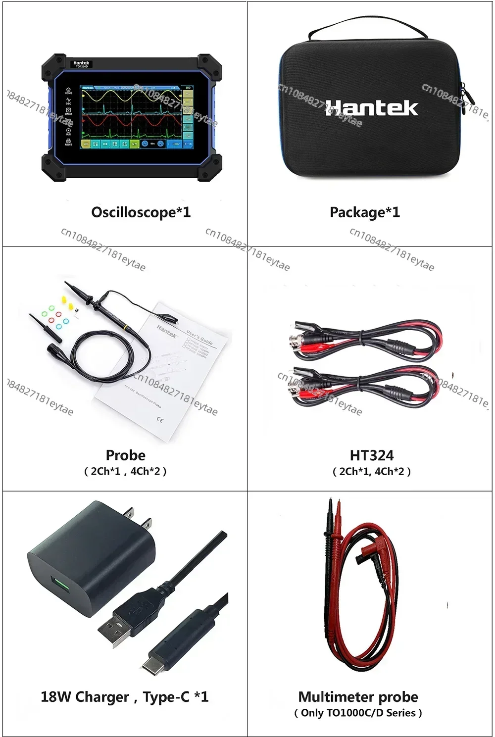 Hantek TO1254D TO1154D TO1204D Цифровой осцилллер с сенсорным экраном 4 канала портативный