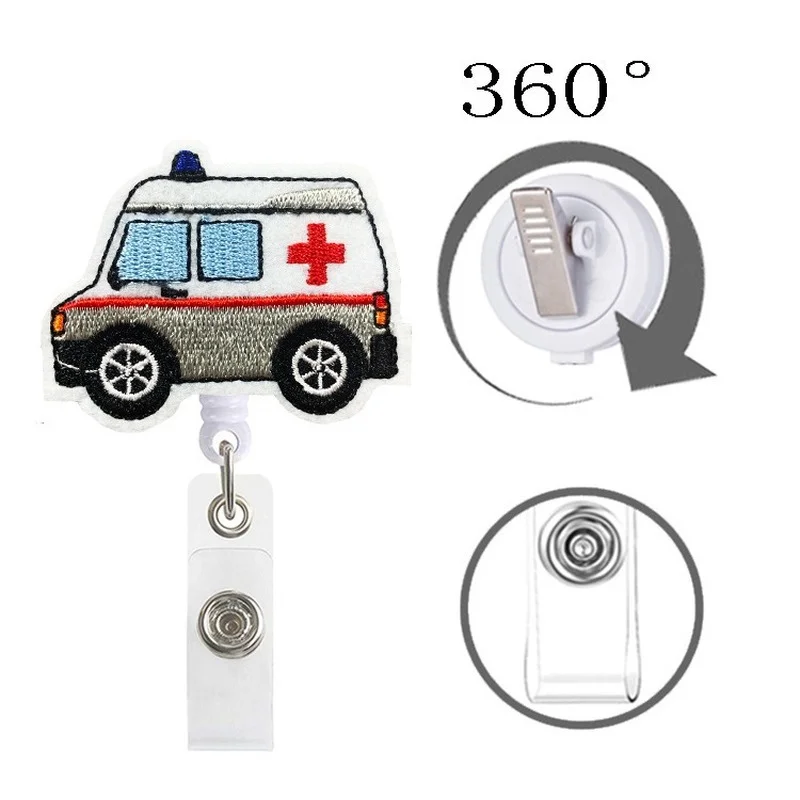 

Flet Nurse Doctor Style Badge Reel Retractable ID Tag Work Card Cover Sleeve Badge Holder Clip Pass Bus Card Sleeve Cover Case