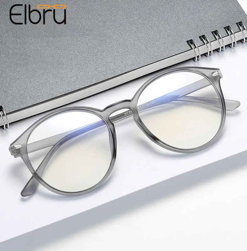 

Elbru Vintage Ultralight Anti Blue Light Reading Glasses Women Men Round Frame Presbyopic Glasses Computer Hyperopia Eyeglasses