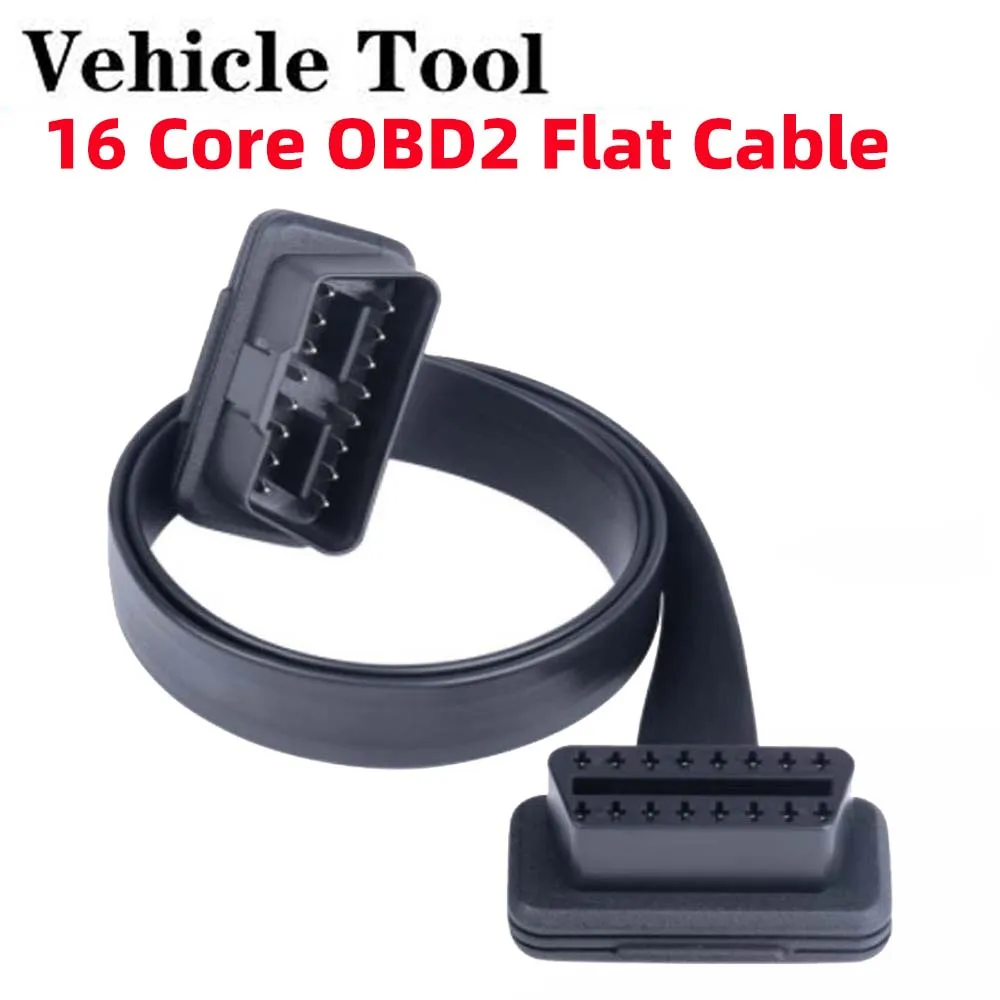 

60CM 16Core As Noodle Cable OBD Extension Cable OBD2 16Pin Male To 16P Female OBD II Connector for Diagnostic Tool ELM327 Cable