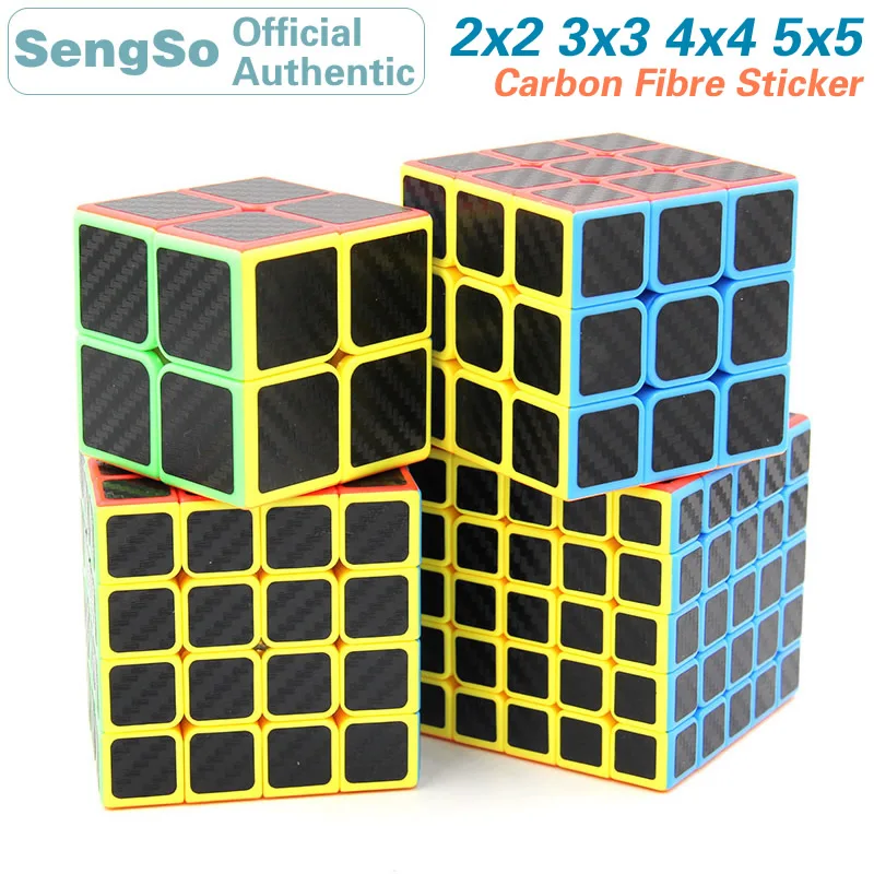 

ShengShou Legend Carbon Fibre Sticker 2x2x2 3x3x3 4x4x4 5x5x5 Magic Cube Set 2x2 3x3 4x4 5x5 Speed Puzzle Educational Toys