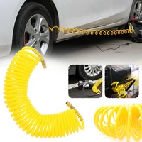 25ft 14 inch recoil air hose re coil spring ends 200psi pneumatic compressor pe hose with male and female quick coupler