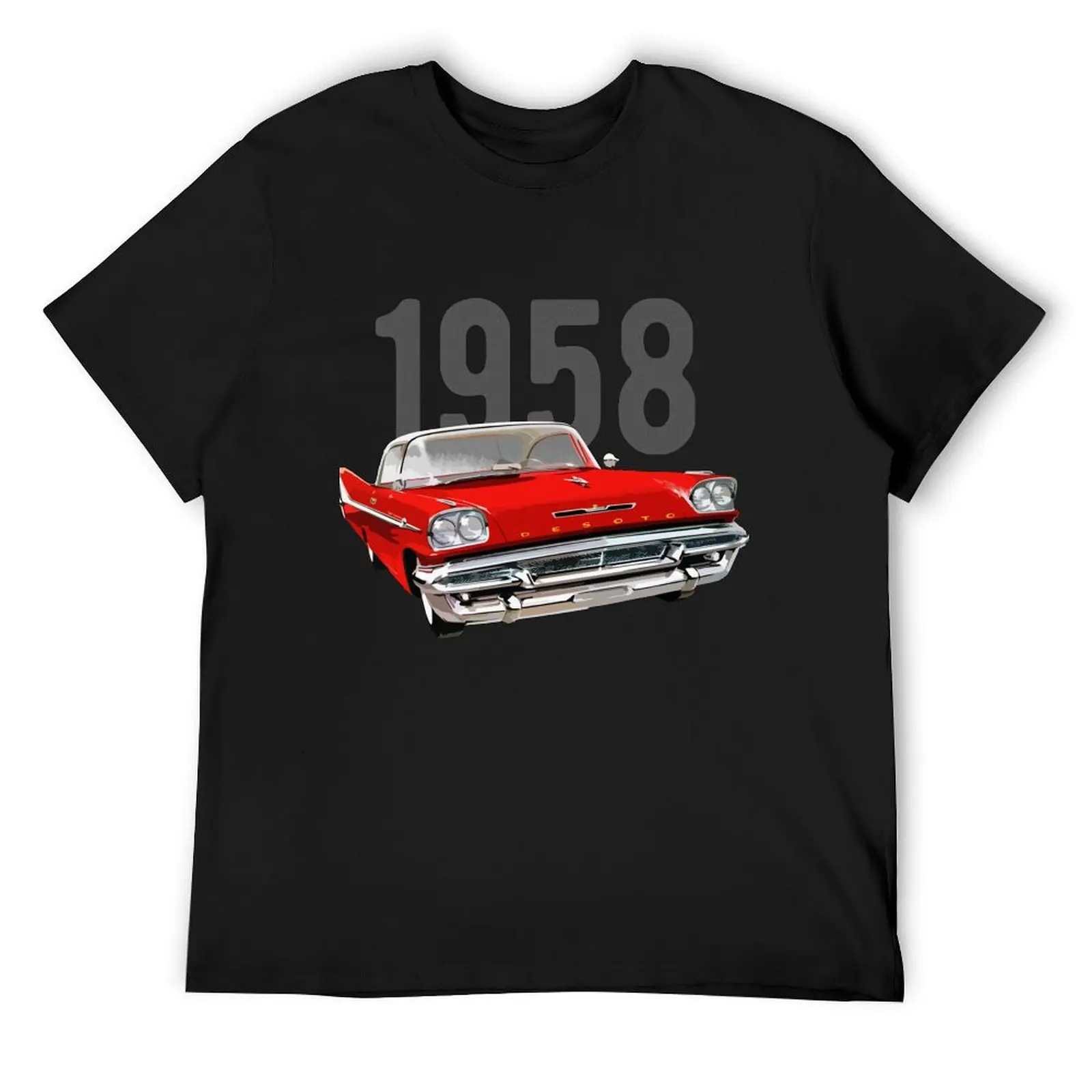 Фото 1958 Desoto, футболка с антикварным автомобилем, хлопковые мужские футболки, милая одежда для мальчика, тяжелая одежда для мужчин №1