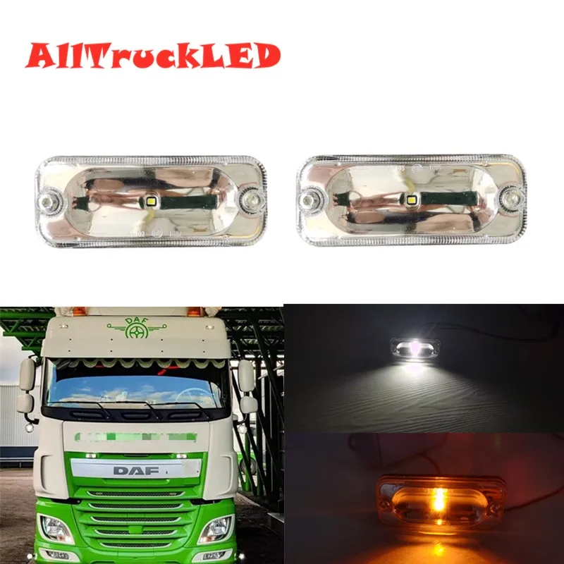 

2Pcs LED White Lights For DAF DAF truck XF95 XF105 XF106 XF530 CF85 sunvisor Lights 1328868 1456470 DAF sunvisor Light Emark