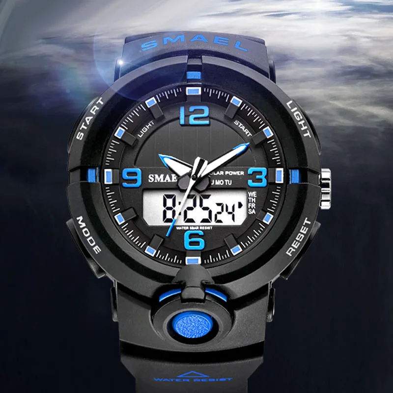 

2022 Fashion Solar Energy Watches Men Military Army Sport Watches Smael Led Digital Analog Quartz Wristwatches Relogio Masculino