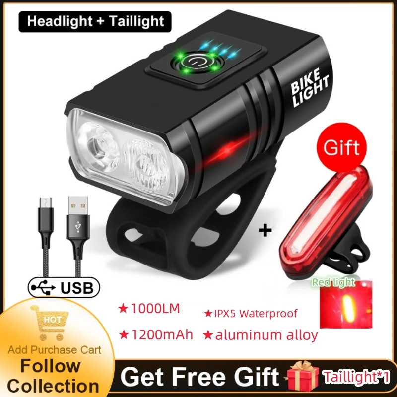 

Bicycle Lights Bike Front Light Rechargeable Lamp Mountain Road Headlight Cycling Flashlight Luz Bicicleta Bicycle Accessories