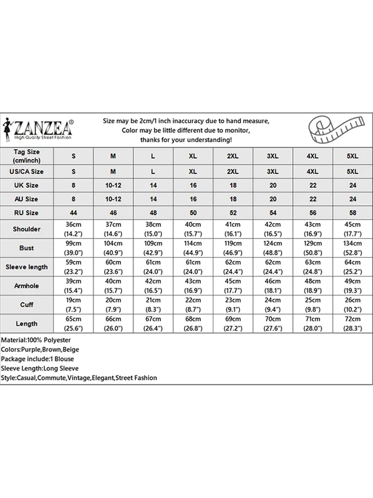 Блузка женская ZANZEA Harajuku