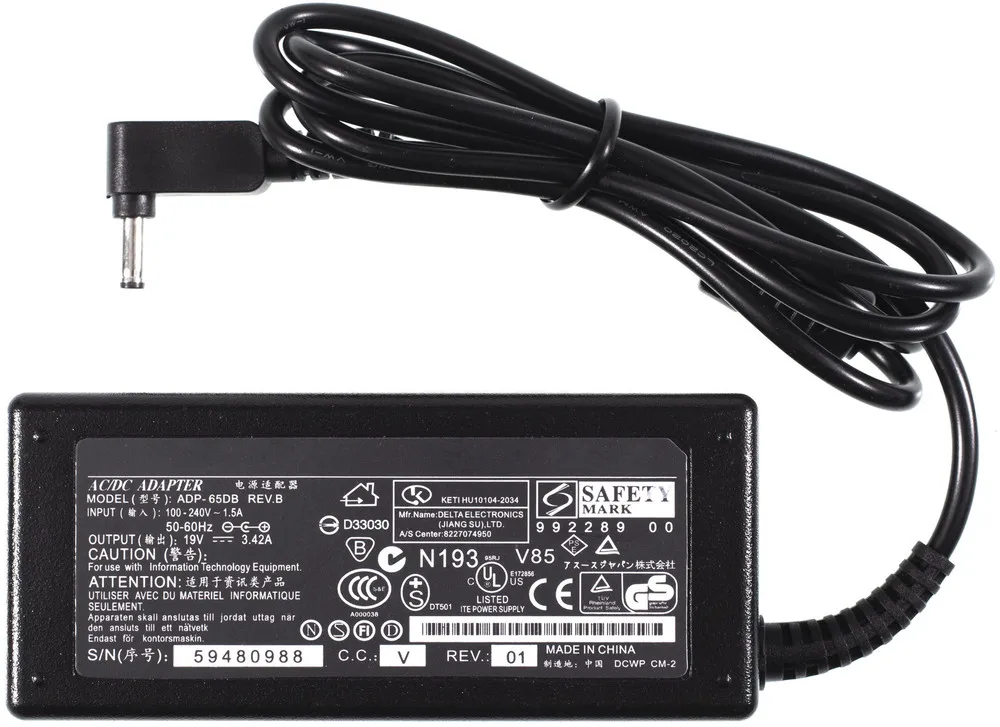 Зарядка 4 0x1 35mm / 19V 3 42A (без сетевого кабеля) для Asus Vivobook 15 OLED K3504VA