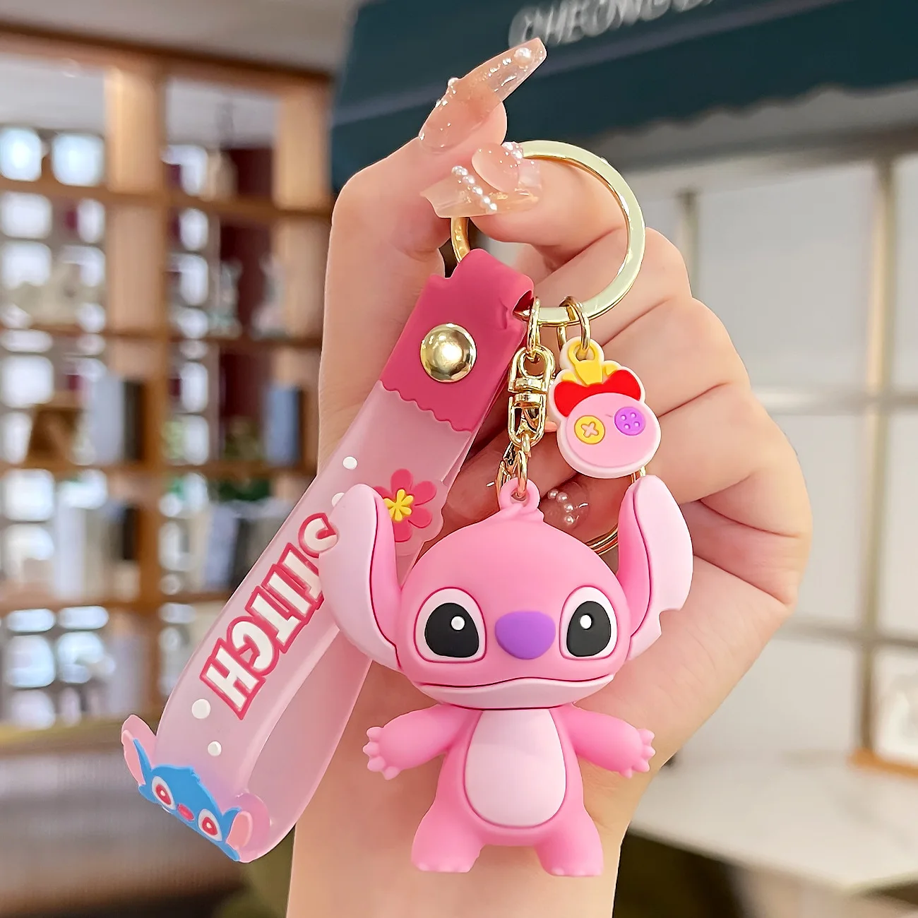 New Anime Disney Keychain Cartoon Mickey Mouse Minnie Lilo &amp Stitch Cute Doll Keyring Ornament Key Chain Pendant Kids Toys Gifts