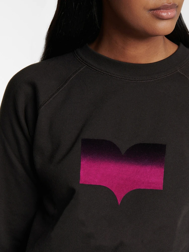 

2022 Spring and Autumn New Solid Color Letter Printing Long-sleeved Women Loose Top Round Neck Pullover Sweater