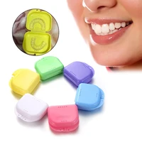 1 pc new 8 colors denture storage box mouth guard container braces case portable dental appliance supplies tray health care