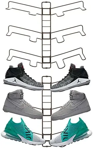 

Juego de 2 organizadores de zapatos \u2013 Zapatero de pared ajustable para tres pares de zapatillas, calzado deportivo, etc. \u