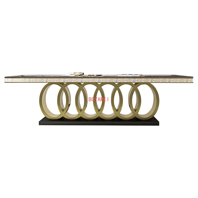 

Обеденный стол домашний современный высококлассный каменный прямоугольный мраморный обеденный стол и стул комбинированный большой обеде...