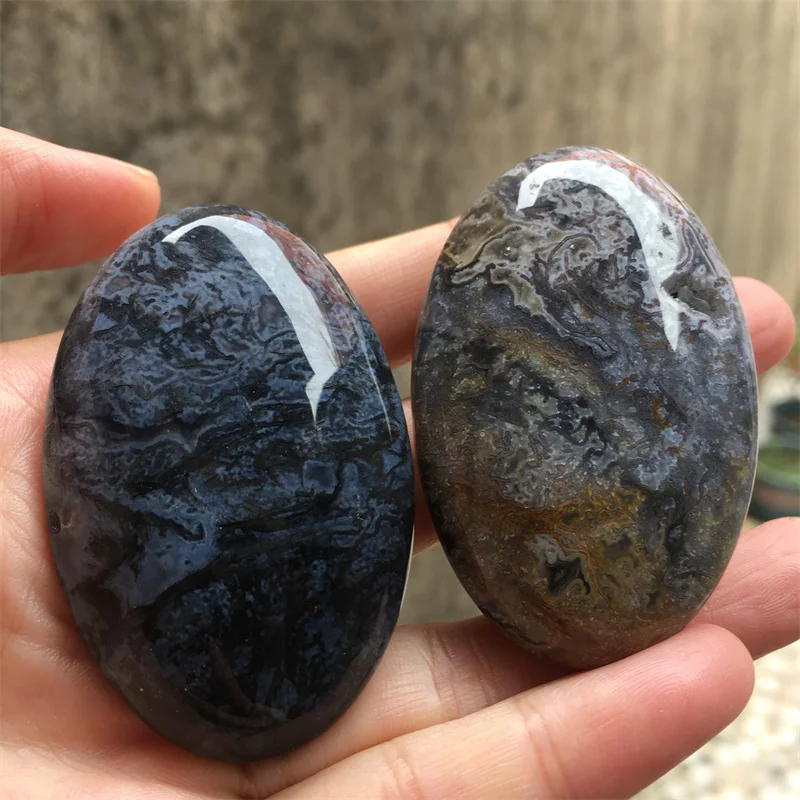 2 шт. 50-55 мм натуральный мох агат пальмовый камень украшения для дома комнаты