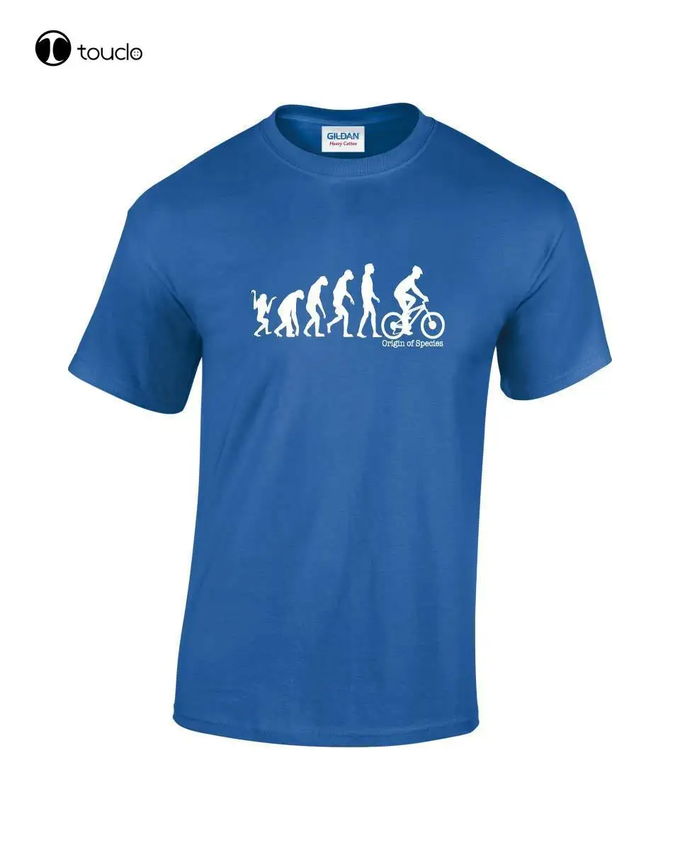 

New Summer High Quality Tee Shirt Evolution Of Man - Biker Cycle Mens Printed T-Shirt Available In 5 Colours Cool T-Shirt Unisex