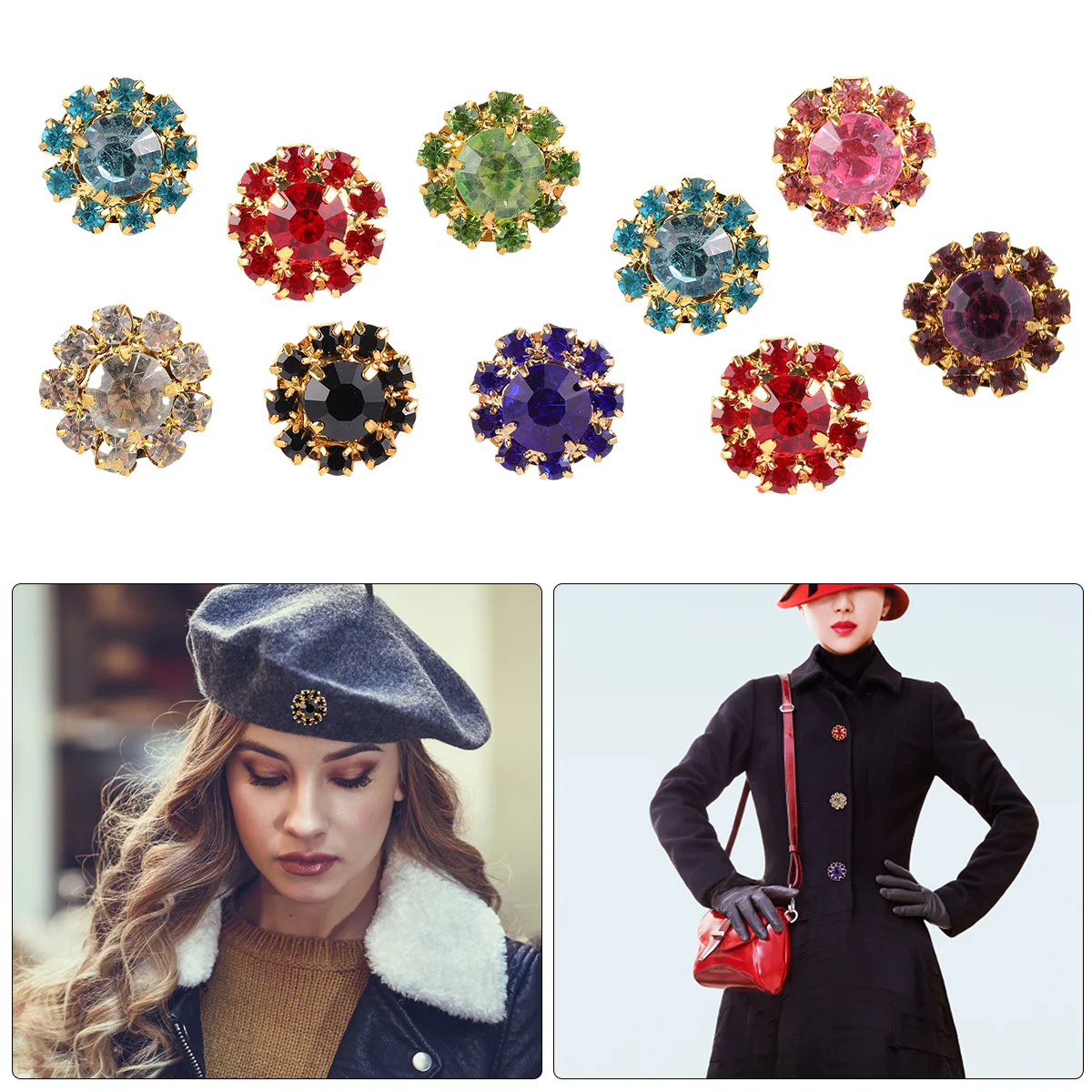 

Buttonsbutton Crafts Rhinestone Clothes Loop Sewing Metalembellishment Embellishments Crafting Fake Flowers Crystal Or Fancy