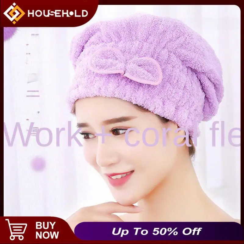 

Household Quick-drying Head Towel Super Absorbent Quick-drying Hair Washing Cap Super Absorbent Womens Shower Cap Thickened