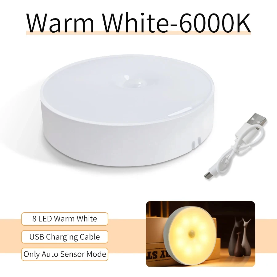 

Беспроводной светодиодный ночник с датчиком движения для дома