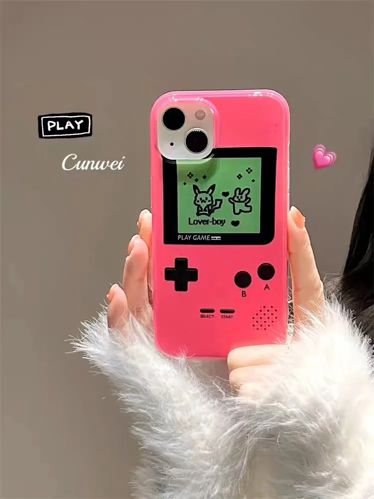 

Fun Anime Game Console, Suitable for iPhone 13Pro Max,Apple 14, Mobile Phone Shell, Pink, 13Pro, Niche, 14 All-Inclusive, 14Plus