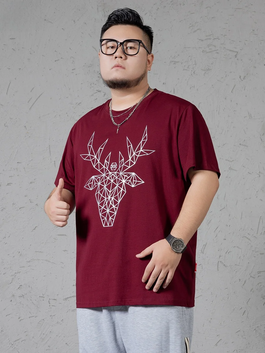 Новое поступление лета футболка больших размеров с короткими рукавами мужская