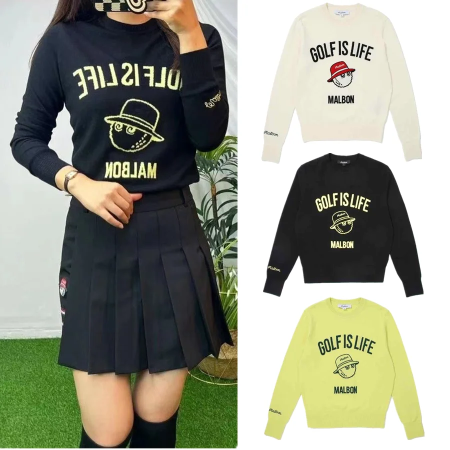 Autumn Winter 2022 new golf ladies knit sweater Women's outdoor sports casual soft stretch top warm sweater women's fashion