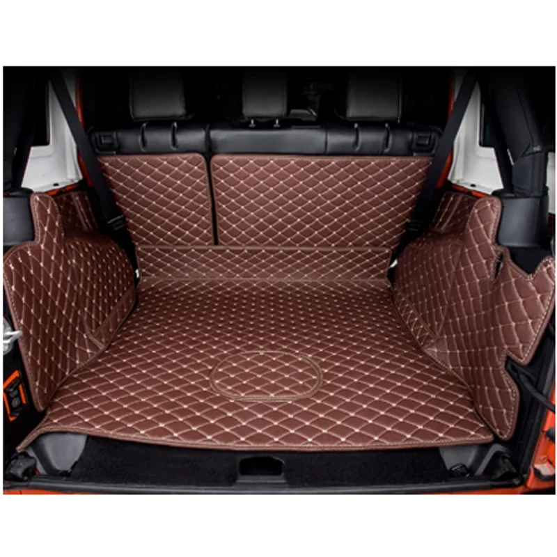 Good quality mats! Full set car trunk mats for Jeep Wrangler JK 2018-2007 waterproof cargo liner mats boot carpets,Free shipping