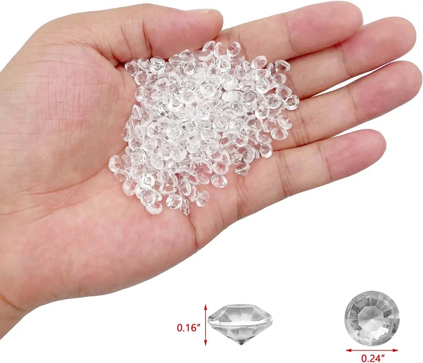 

6000PCS 0.24inch Clear Acrylic Diamonds Rhinestones Crystals Gems for Vase Fillers,Table Scatter, Party Favor Wedding Decoration
