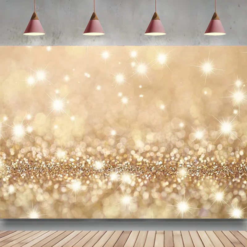 

Bokeh Backdrop Holiday Twinkle Lights Gold Sparkle Spot Glitter Background Birthday Wedding Party Decoration Photo Studio Props