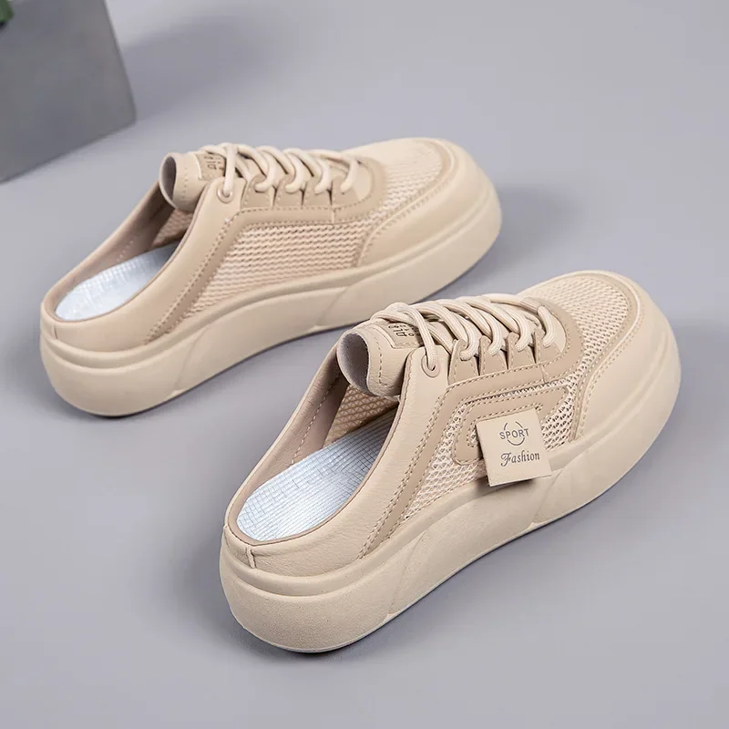 Женская летняя верхняя одежда новинка 2024 ленивые тапочки полутапочки легкие