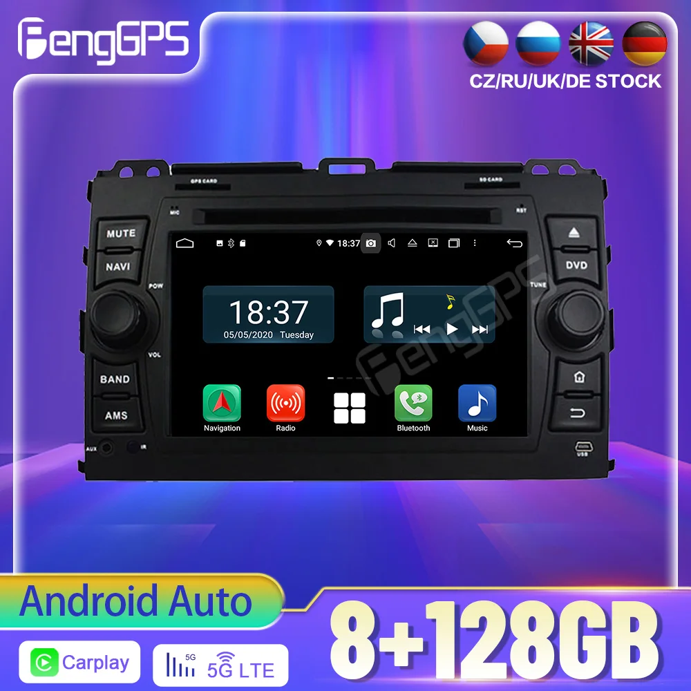 

128G AndroidAuto PX6 DSP For TOYOTAPrado 2006 2010 Car DVD GPS Navigation Auto Radio Stereo Video Multifunction CarPlay HeadUnit