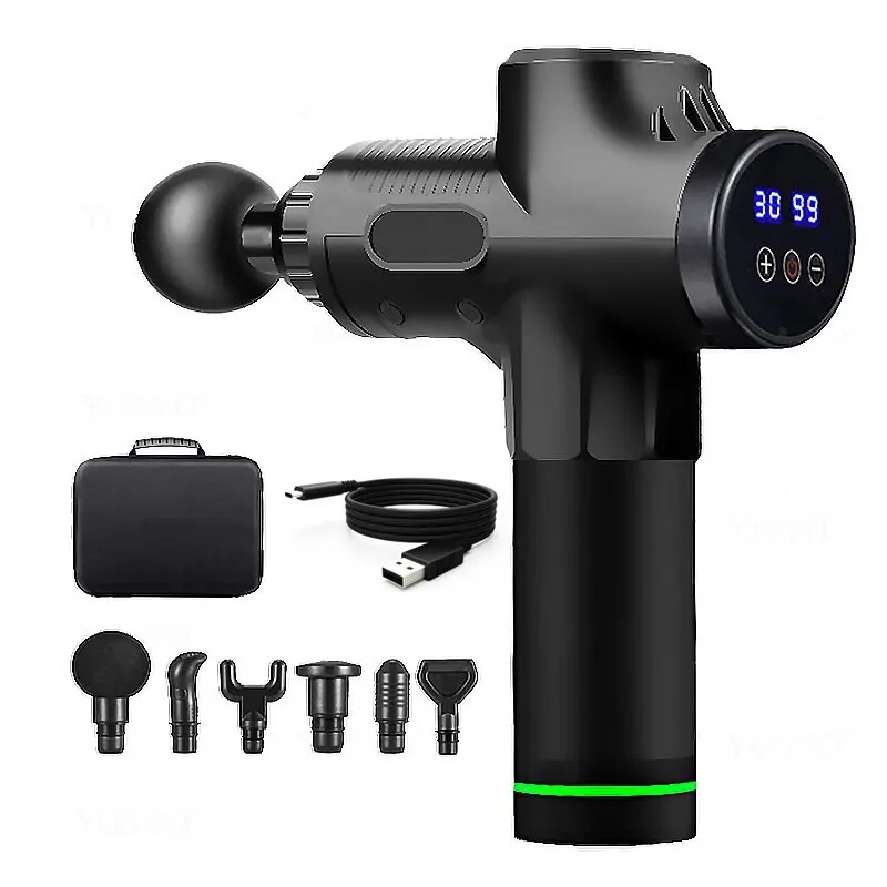 

Fascial Massage Gun Electric Percussion Pistol Massager Body Neck Back Deep Tissue Muscle Relaxation Pain Relief Fitness