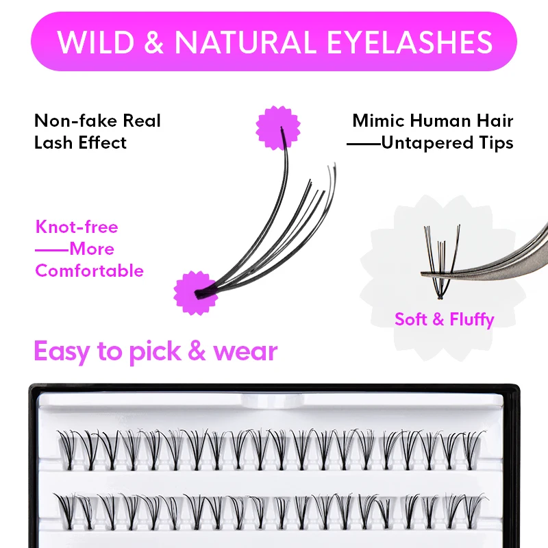 Фото 8/10/12/14mm mixed 10pcs/Lot Individual False Eyelash Extension Long Under Short Medium Choose any Sizes You Need №4