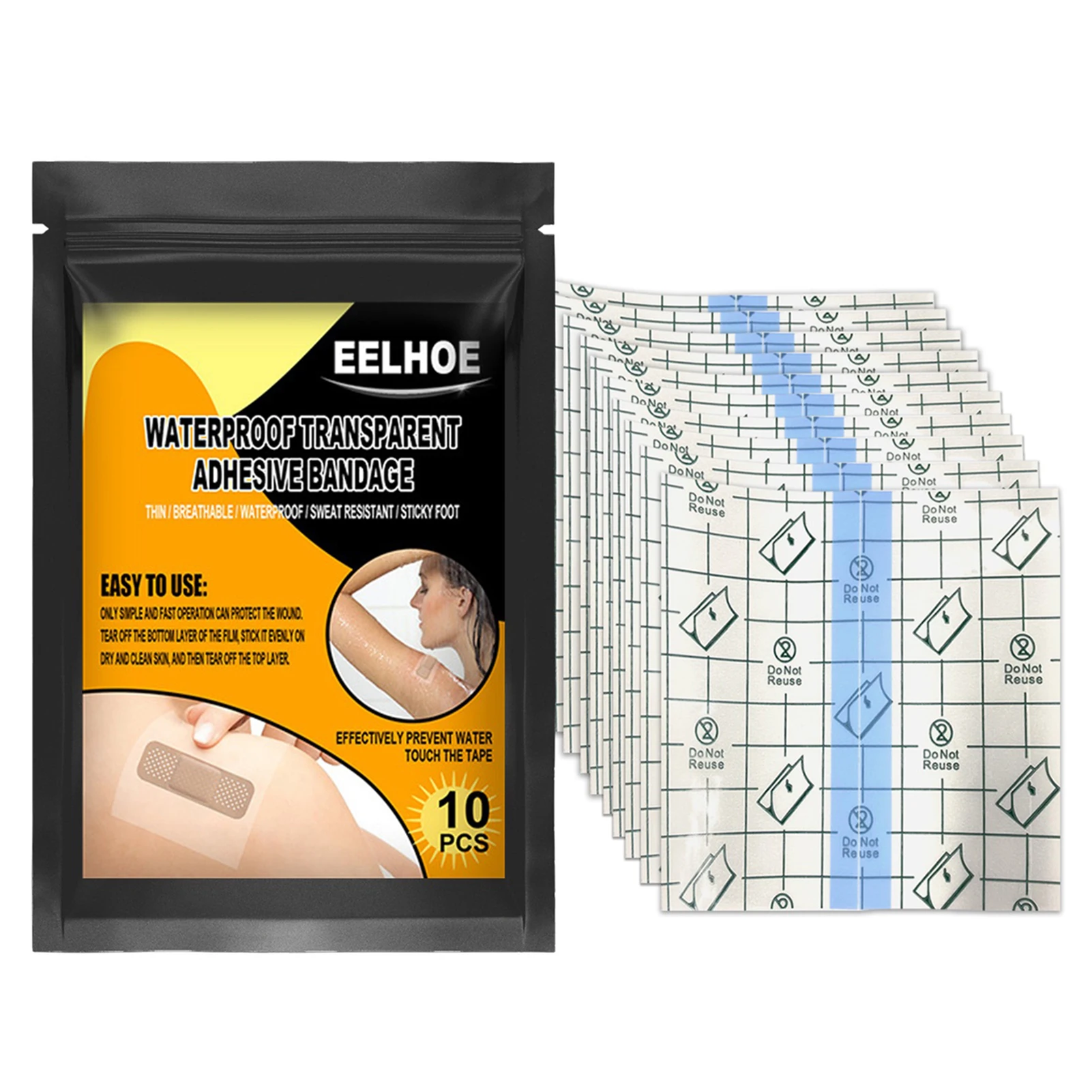 

10 шт., водонепроницаемые квадратные наклейки для детей