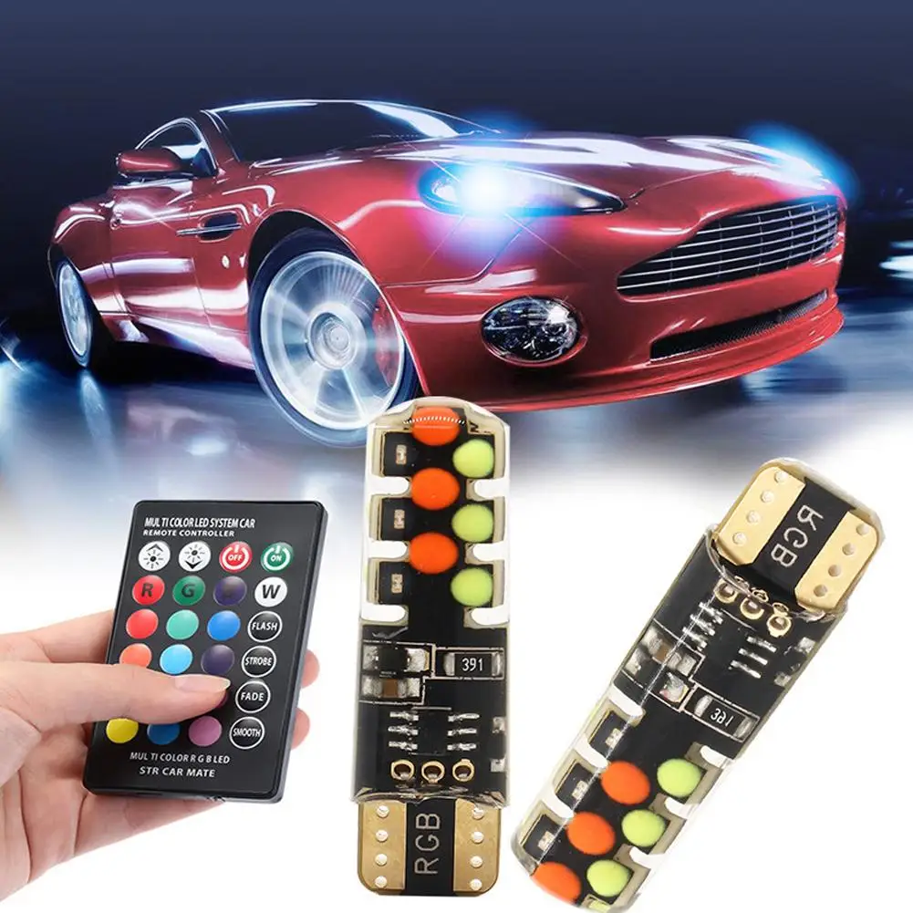 Автомобильная купольная лампа T10 W5W с RGB-подсветкой 194 дюйма 168 Вт 5050SMD 12 В