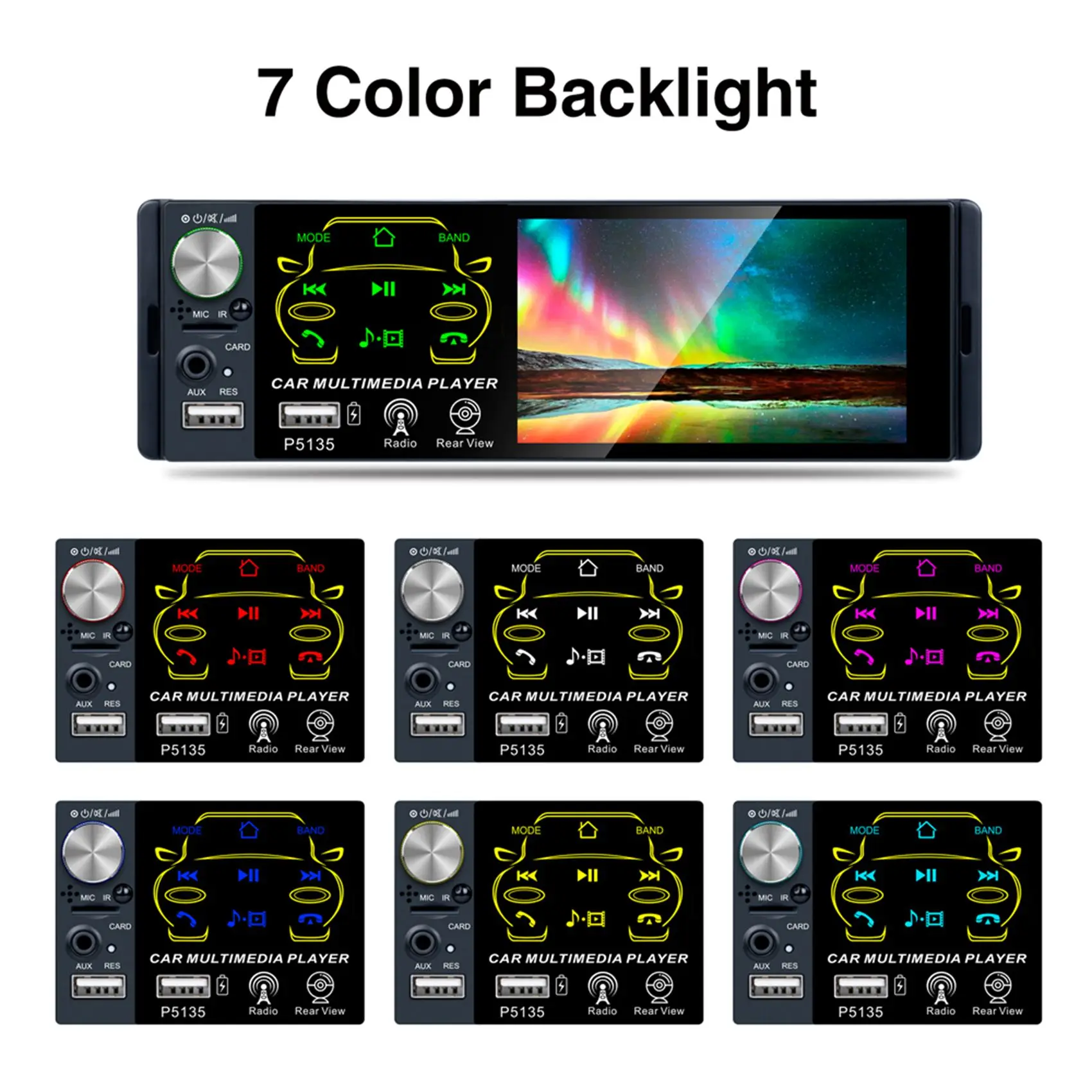 

1 Din Car Radio Bluetooth Autoradio 4.1 Inch Touch Screen MP5 Player Support Microphone and Rear View Camera P5135