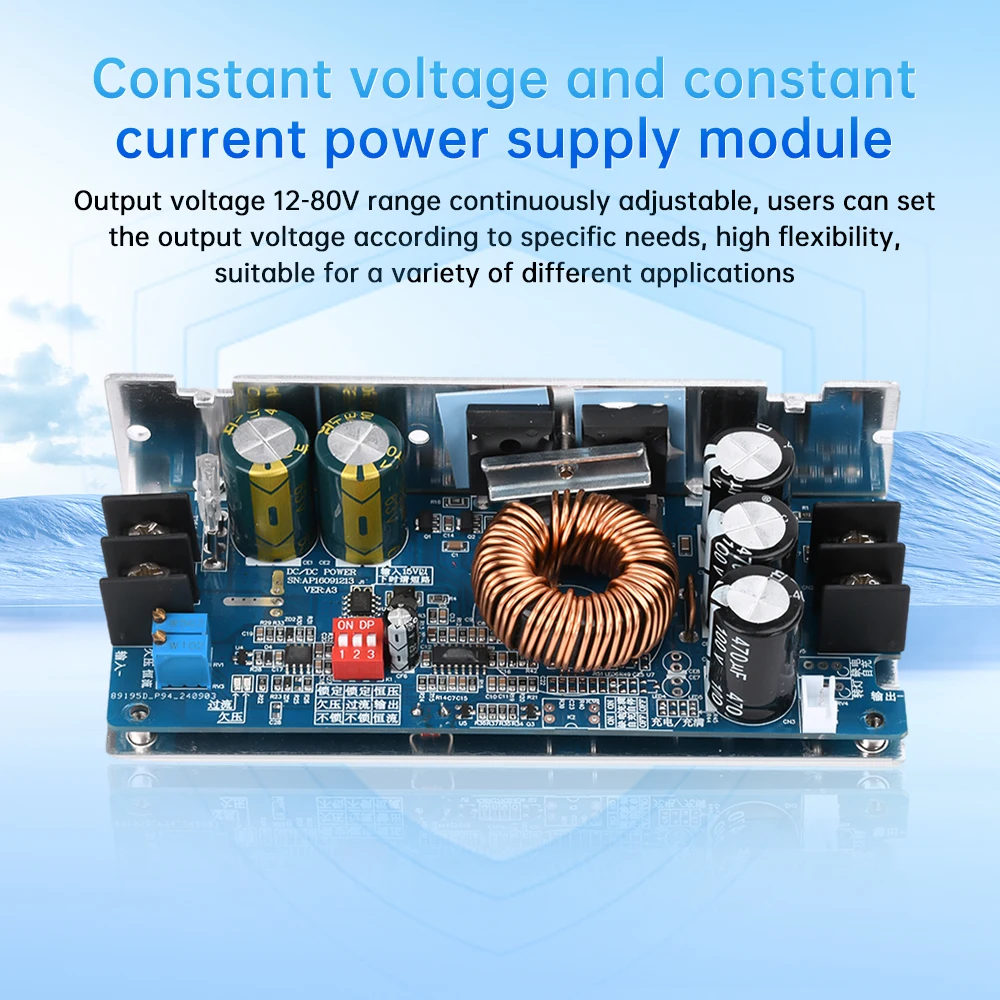 DC10 5-60 В до 12-80 Модуль повышения мощности 500 Вт регулятора постоянного напряжения и
