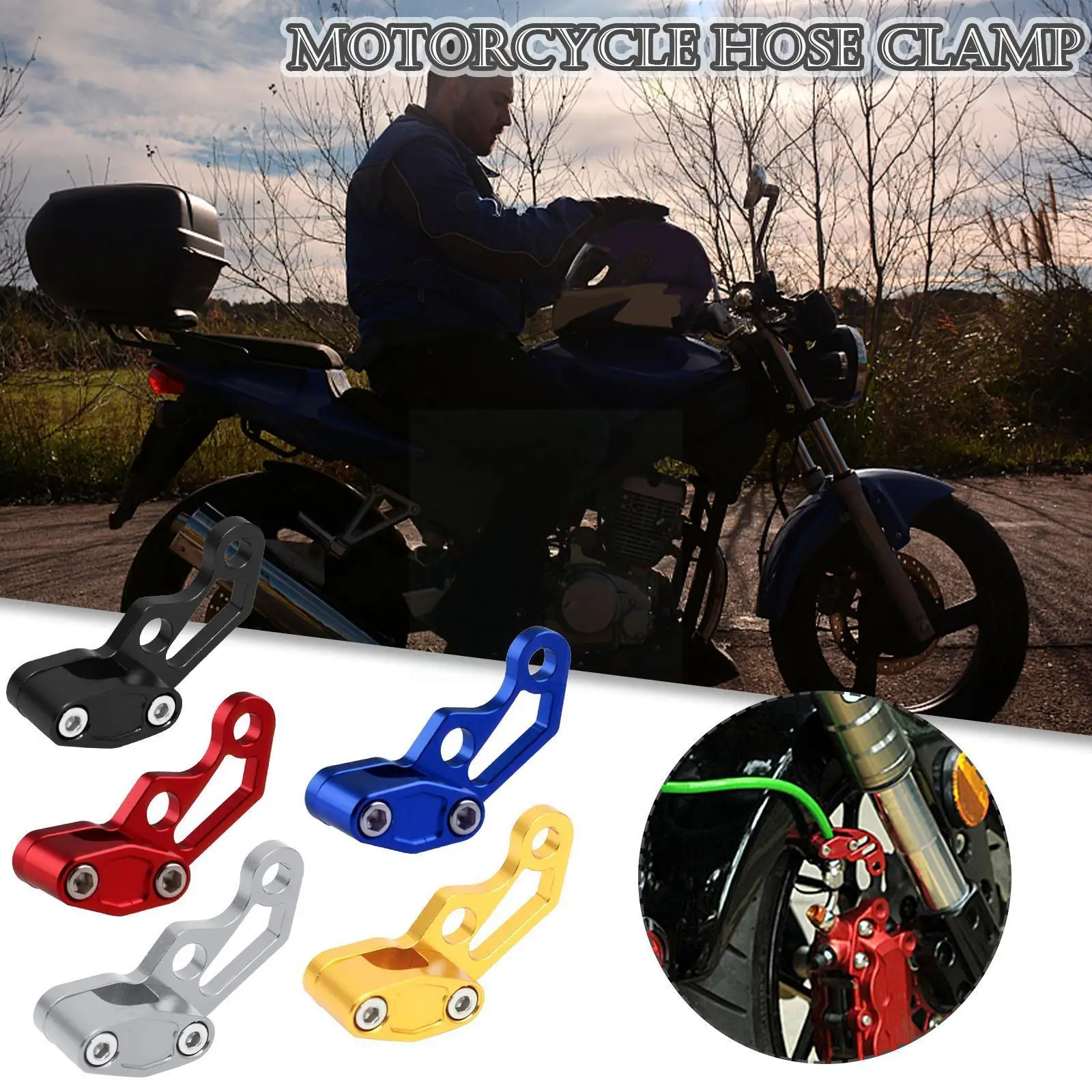 

General Clamp Motorcycle Hose Clamp Universal Oil Hose Clamp Modified Oil Pipeline Brake Line Protector Accessories For Hon E7J6
