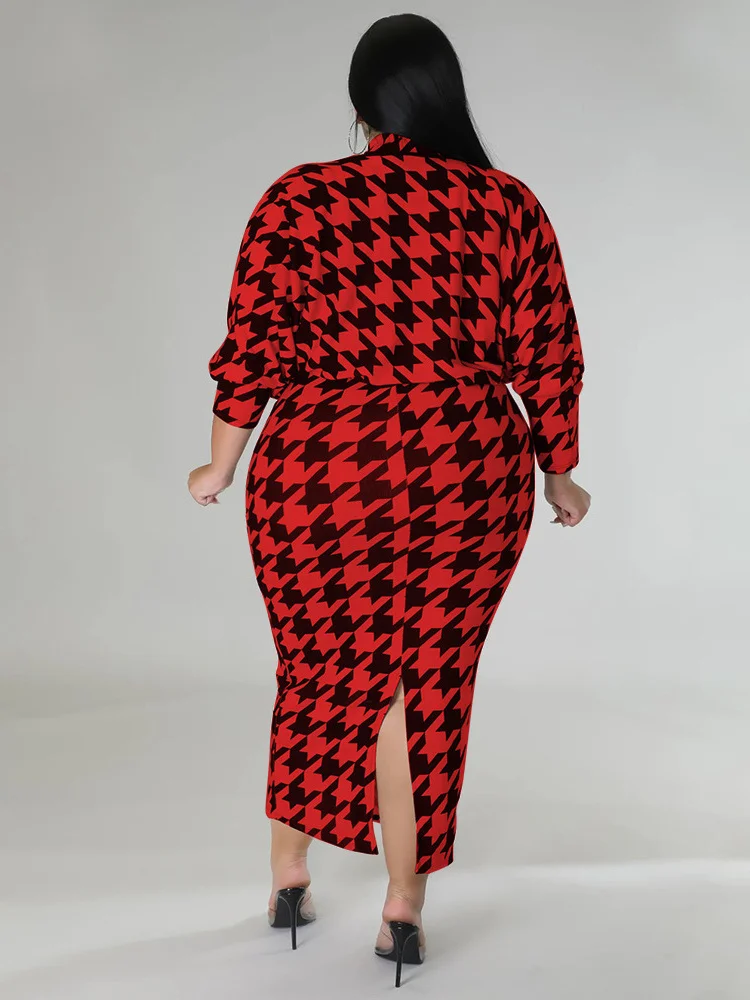 Plus Size Dress Sets Two Piece Outfits Maxi Dresses and Out Wear Sexy Matching Suit Fall Clothes Whole 3xl 4xl 5xl 6xl