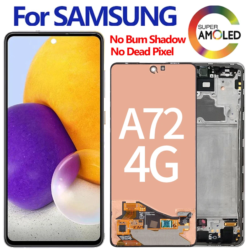 

6.7" Original Amoled For Samsung Galaxy A72 LCD Display Touch Screen With Frame SM-A725F A725F/DS