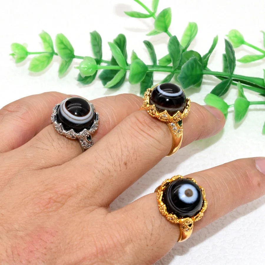 Новинка модные ювелирные изделия унисекс кольцо из натурального черного агата с