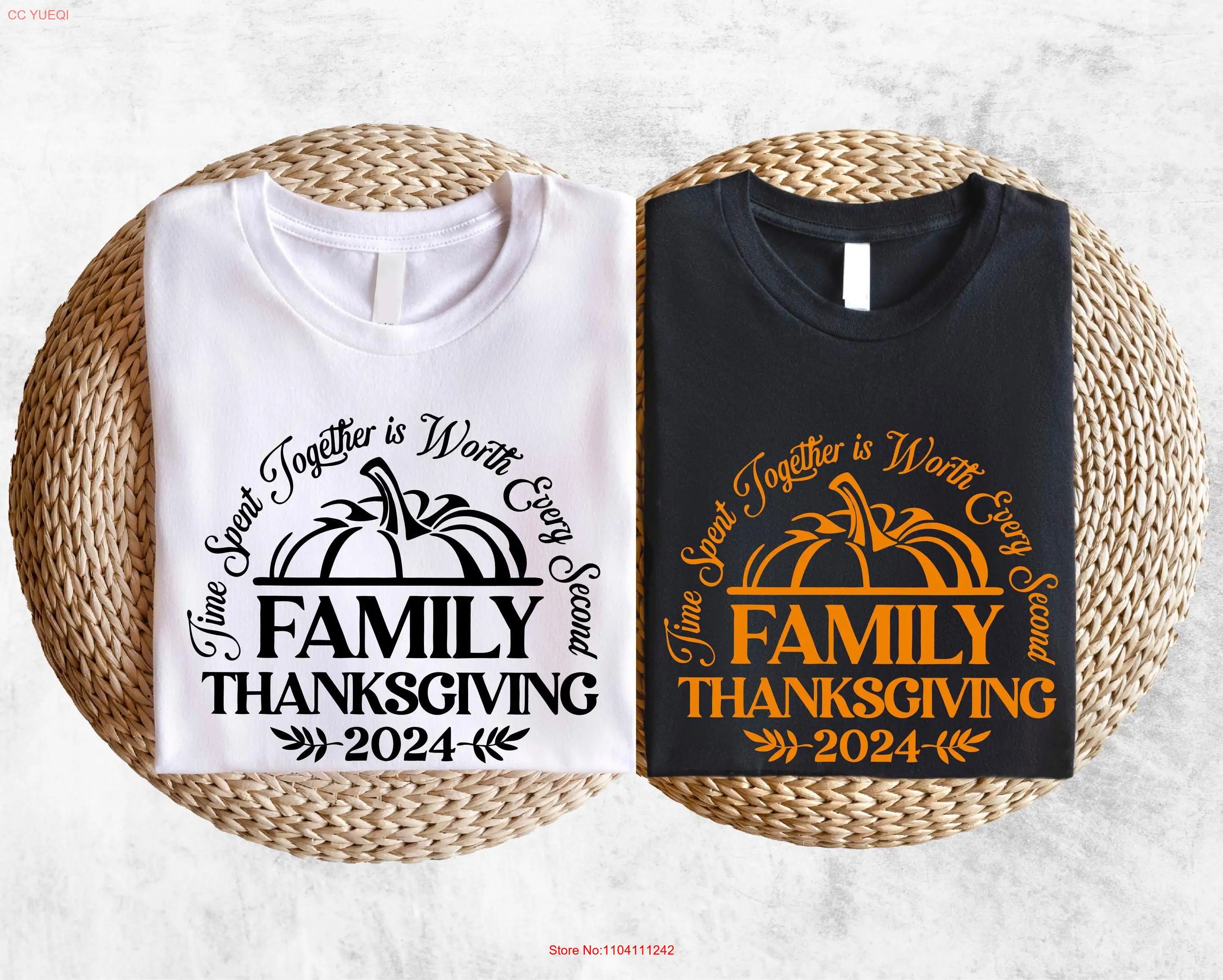 Футболка NoEnName_Null Хлопок Семья День Благодарения 2024