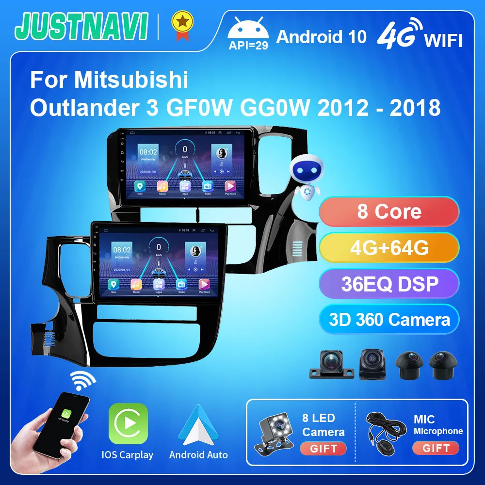 

QT5 Android 10.0 Octa-Core HU 4G In Dash Car Radio Multimedia Video Player GPS For Mitsubishi Outlander 3 GF0W GG0W 2012 - 2018