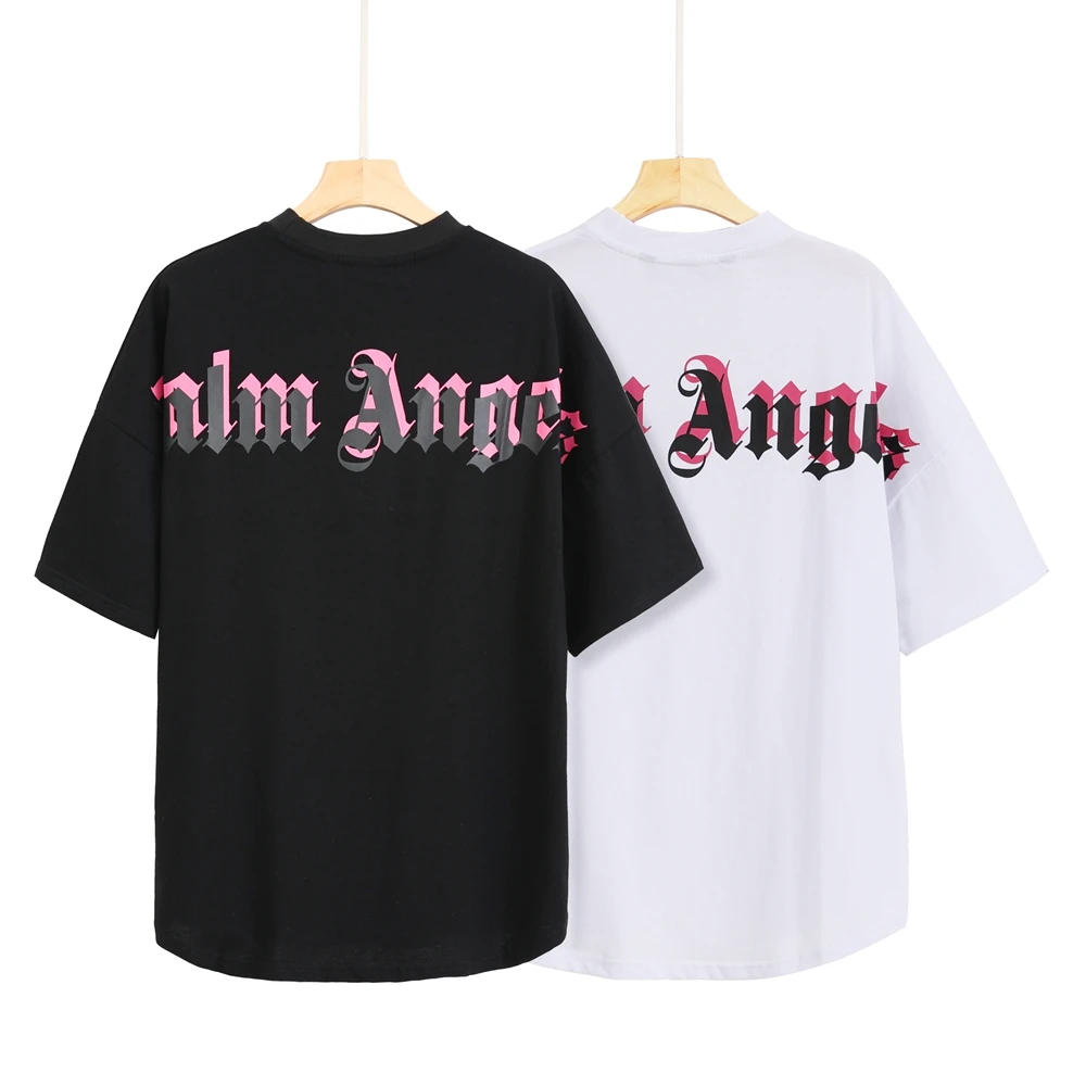 

Palm Angels 22SS Letter Logo Loose Casual Unisex Round Neck Short Sleeve T-shirt Men Women Lovers Style T-shirt Boyfriend Gift