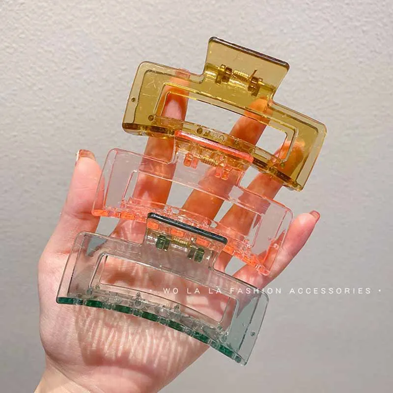 

Прозрачная акриловая квадратная заколка для захвата задней части головы заколка для волос Акула заколка для волос головной убор женский Ун...