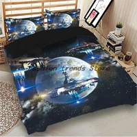 spaceship war bedding sets universe outer space themed bed linen 3d galaxy duvet cover 2pcs3pcs single double size